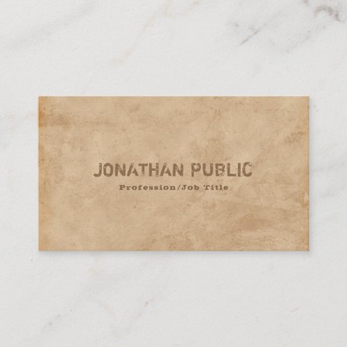 Vintage Elegant Old Paper Look Ultra Thick Luxury Business Card