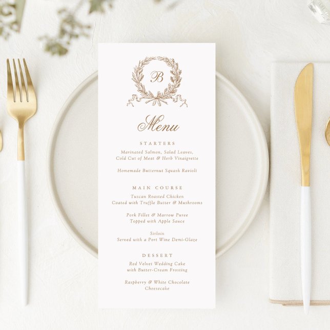 Vintage Elegant Olive Oak Botanical Wreath Menu (Creator Uploaded)