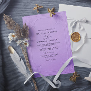 Vintage Elegant Ornate Embossing Modern Wedding Invitation