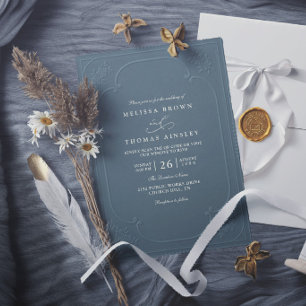 Vintage Elegant Ornate Embossing Modern Wedding Invitation