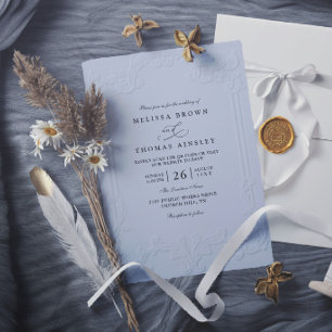 Vintage Elegant Ornate Embossing Modern Wedding Invitation