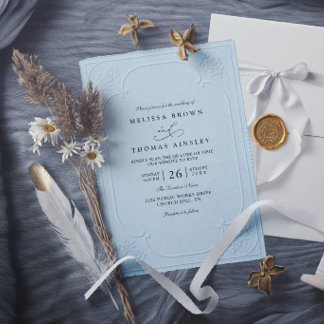 Vintage Elegant Ornate Embossing Modern Wedding Invitation