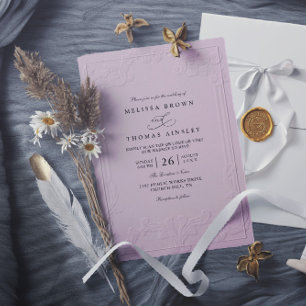 Vintage Elegant Ornate Embossing Modern Wedding Invitation