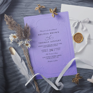 Vintage Elegant Ornate Embossing Modern Wedding  Invitation