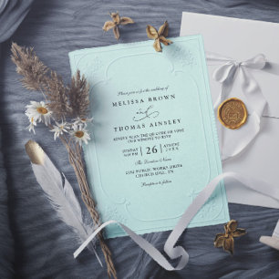 Vintage Elegant Ornate Embossing Modern Wedding Invitation