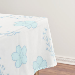 Vintage Elegant Pastel Blue Floral Pattern Spring Tablecloth