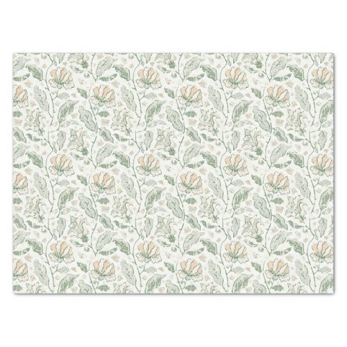 Vintage Elegant Pastel Flowers Floral Pattern Tissue Paper