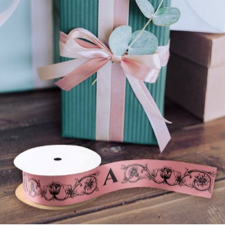Vintage Elegant Pastel Pink Floral And Monogram