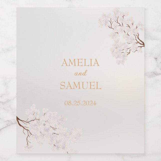 Vintage Elegant Pearl Romance Wedding Wine Label (Single Label)