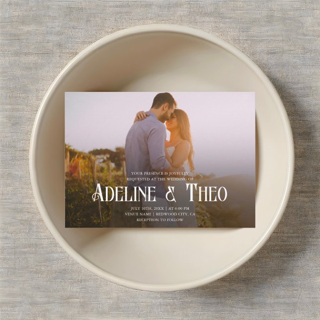 Vintage Elegant Photo Wedding Invitation (Creator Uploaded)