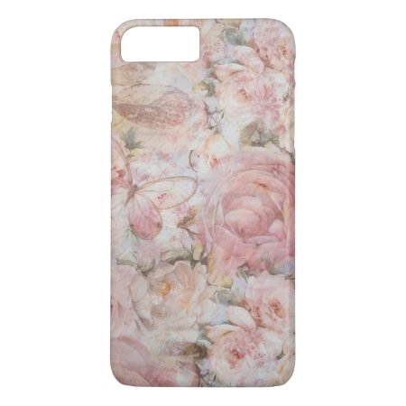 Vintage Elegant Pink Collage Floral Typography Iphone 8 Plus/7 Plus Ca