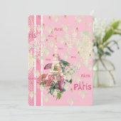 Vintage Elegant Pink Paris Eiffel Tower Chandelier (Standing Front)