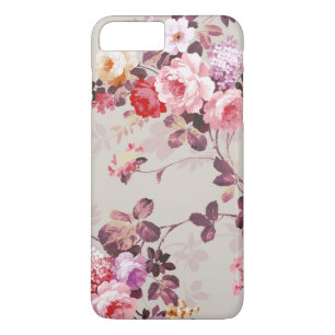 Vintage Elegant Pink Red Purple Roses Pattern iPhone 8 Plus/7 Plus Case