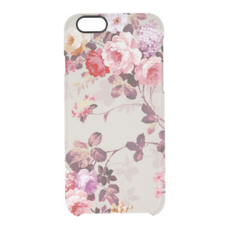 Vintage Elegant Pink Red Purple Roses Pattern Clear iPhone 6/6S Case