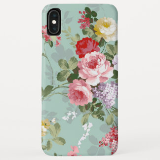 Vintage elegant pink red roses floral pattern iPhone XS max case