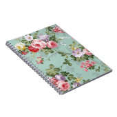 Vintage Elegant Pink Red Roses Pattern Notebook (Right Side)