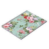 Vintage Elegant Pink Red Roses Pattern Notebook (Left Side)