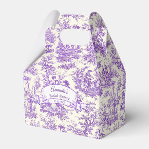 Vintage Elegant Purple Toile Monogram Pattern Favor Boxes