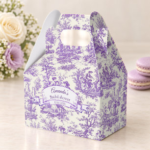 Vintage Elegant Purple Toile Monogram Pattern Favor Boxes