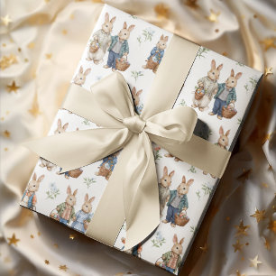 Vintage Elegant Rabbits Easter Wrapping Paper