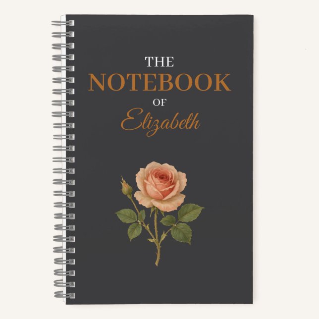 Vintage Elegant Rose Custom Journal (Front)