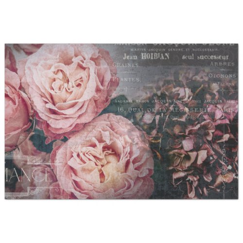 Vintage Elegant Rose Floral Ephemera Decoupage Tissue Paper