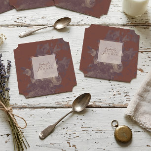 Vintage Elegant Rustic Brick Floral Bridal Shower Paper Coaster