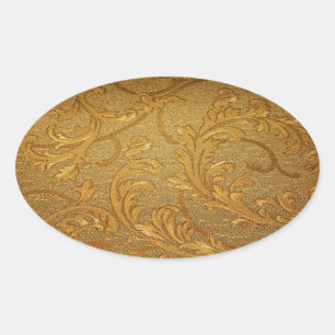 Vintage,elegant,rustic golden, victorian,velvet oval sticker