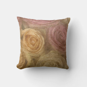 Vintage elegant rustic roses victorian floral throw pillow