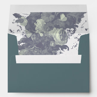 Vintage Elegant Rustic Teal Floral Bridal Shower Envelope