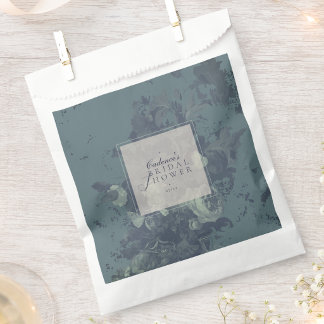 Vintage Elegant Rustic Teal Floral Bridal Shower Favor Bag