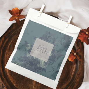 Vintage Elegant Rustic Teal Floral Bridal Shower Favor Bag