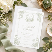 Vintage Elegant Sage Swan Garden Bridal Shower