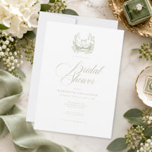 Vintage Elegant Sage Swan Garden Bridal Shower