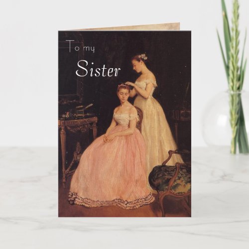 Vintage Elegant Sister Birthday Card