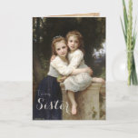 Vintage Elegant Sister Birthday Card<br><div class="desc">This card features a vintage painting on the cover with the words "To my Sister". Inside it says,  "Wishing you love and happiness the whole year through.  Happy Birthday". The painting on the cover is titled "Two Sisters",  and was painted by William Adolphe Bouguereau in 1901</div>