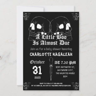 Vintage Elegant Spooky, Halloween Baby Shower Invitation