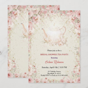 Vintage Elegant Tea Party Bridal Shower Invitation