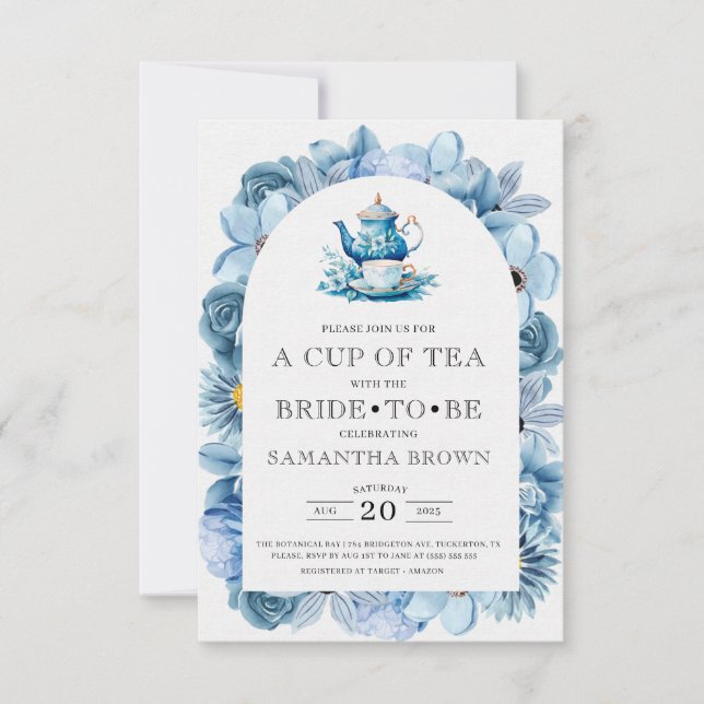Vintage Elegant Tea Party Bridal Shower  Invitation (Front)