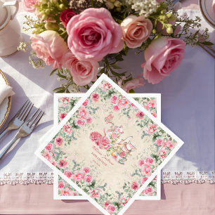 Vintage Elegant Tea Party Bridal Shower Invitation Napkins