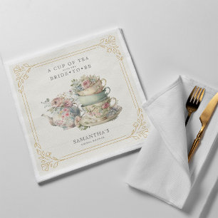 Vintage Elegant Tea Party Bridal Shower Napkins