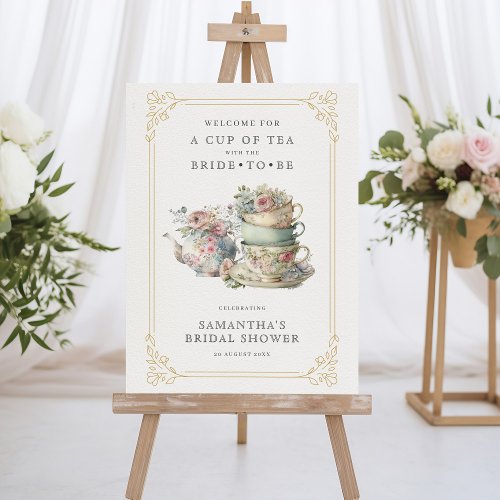 Vintage Elegant Tea Party Bridal Shower Sign