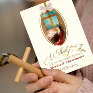 Vintage Elegant Thrill of Hope Photo Christmas Holiday Card