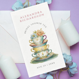 Vintage Elegant Watercolor Bridal Shower Tea Party Paper Guest Towels
