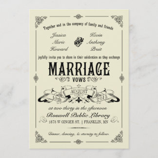 Vintage Elegant Wedding Invitation