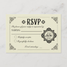Vintage Elegant Wedding Invitation RSVP