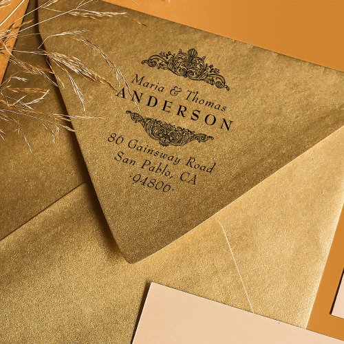 Vintage Elegant Wedding Return Address Self_inking Stamp