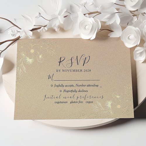 Vintage Elegant Wedding  RSVP Card