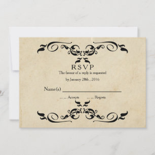 Vintage Elegant Wedding RSVP Invitation