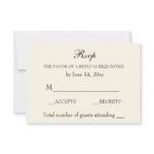Vintage Elegant Wedding RSVP Sophisticated Cream